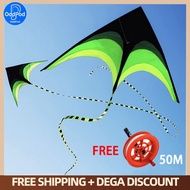 Long Tail Rainbow Kite With Kite String 50m Outdoor Kites Flying Toys Kite For Children Kids