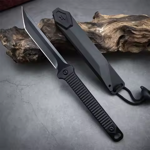 4008 EDC Fixed Blade Knife 8CR13MOV Super Sharp Blade with Fiberglass Grip Portable Pocket Knife for