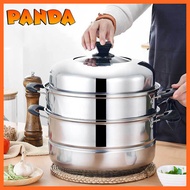 Best-selling ✅PANDA COD✅ Steamer 3-2 Layer Siomai Steamer Stainless Steel Cooking Pot Kitchenware -