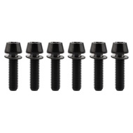 Wanyifa Titanium Ti Bolts M5x16 18 20mm for Bicycle Stem Allen Hex Tapered Head Bolt with Washer 6pcs