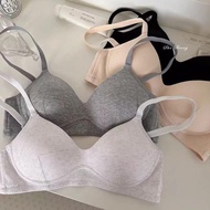 Thin padded bra, sexy thin padded ribbed cotton student shirt A48