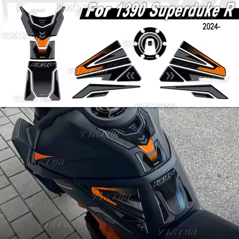 3D Resin Tank Pad Sticker Motorcycle Fuel Tank Protection Decal For KTM 1390 Super Duke R EVO 2024