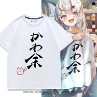 Anime T-Shirt hololive Nakiri Ayame Pattern VTuber 2D Cosplay Shirt Otaku Strap