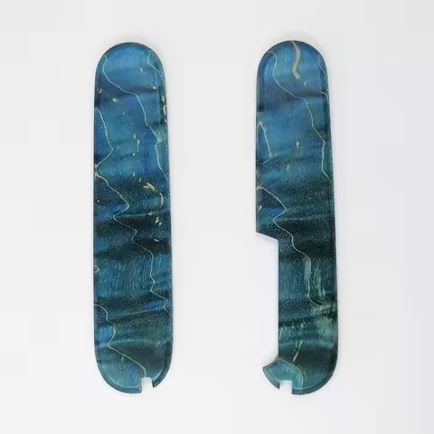 1 Pair Hand Made Stabilized Wood Handle Scales for 91 mm Victorinox Swiss Army Knife