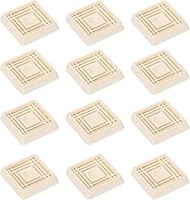 PATIKIL 1.5 x 1.5 Inch Furniture Castor Cup, Pack of 12 Rubber Square Furniture Feet, Non-Slip Floor