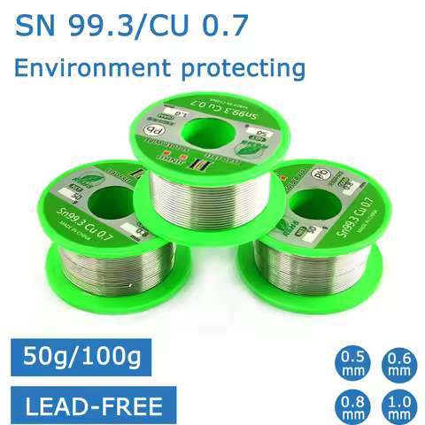 50g/100g Lead-Free Solder Wire Tin 0.5mm-1.0mm Diameter Sn/99.3 Cu/0.7 Roll Welding Soldering Iron C