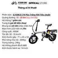 Xe đạp điện gấp gọn G Force C14 PLUS 7 giảm xóc xe đạp trợ lực động cơ 400W Bảo hành 12 tháng