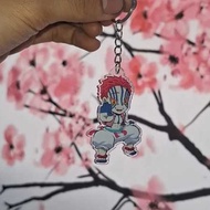 GANTUNGAN Acrylic Akaza Keychain Kimetsu No Yaiba Demon Slayer Keychain
