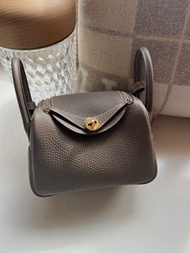 有正單！Hermès 大象灰金 mini lindy B