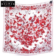 二手 Christian Dior 絲綢蝴蝶花猶太教割禮圍巾，品相極佳