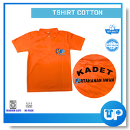 Tshirt KPA Berkolar Kadet Kaspa Baju Warna Oren Cotton Sekolah Kokurikulum Lengan Pendek Lengan Panj