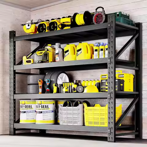 48" W Storage Shelves 3000lbs Garage Metal Shelving Heavy Duty Garage Shelves Adjustable Storage She