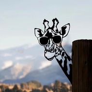 1pc Giraffe bentuk siluet besi, hiasan pagar taman luaran, hiasan kraftangan ladang untuk hadiah hiasan parti taman