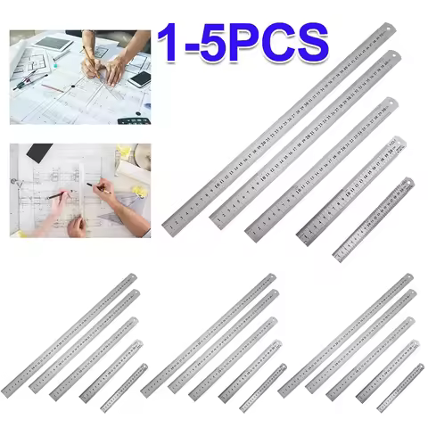 150mm/500mm Metal Scale Stainless Steel Straight Ruler Measuring Stationery Drafting Accessory Hand 