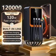 120W Large capacity Portable PowerBank 120000mah LED Emergency Charge powerbank fast charging