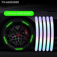▩♣۩ 10/20pcs Luminous Laser Car Wheel Hub Reflective Sticker Tire Rim Strips Car Styling For Ford Focus Fiesta Puma Ranger Kuga MK7