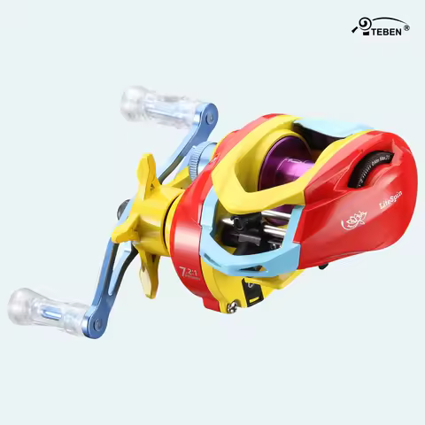 TEBEN LSY Carbon Fiber Baitcasting Reel Ultra-Lightweight 5+1 Stainless Steel Bearings 7.2:1Gear Rat
