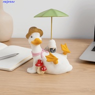 SWJEANS Duck Umbrella Ornament, Handicraft Simulated Umbrella Duck Statue, DIY Accessories Model Cra