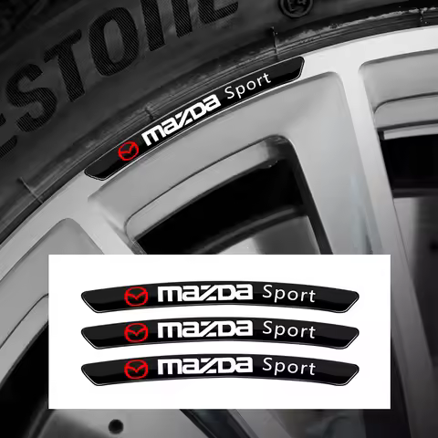 4Pcs Car Hub Rims Sticker Decorative Decals Accessories For Mazda 2 3 6 5 Atenza CX30 CX90 CX60 CX50
