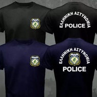 Trend 25 New Greece Greece Greece Jingcha military fans same print men's and women's cotton short-sl