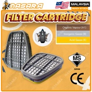 Nasara 6002 / 6057 / 6059 1 Pair Organic Vapor & Acid Gas Cartridge Filter For Replacement Respirato