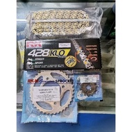 💯 ORIGINAL RK RK-M LAGENDA 115 / SRL115/ 115FI SPROCKET CHAIN SET RK GS O-RING CHAIN