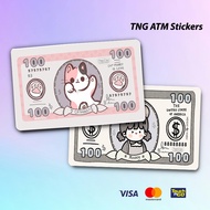 CUTE CAT DOLLAR BILL TNG - TOUCH N GO STICKER CARD / SPIDERMAN ATM CARD STICKER COVER, TNG CARD, ATM