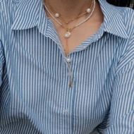 Grace 金幣吊墜淡水珍珠項鍊・金幣項鍊・天然珍珠