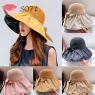 SOFTNESS Bucket Hat Outdoor Sunscreen Portable Anti-UV Panama Hat Sun Hat