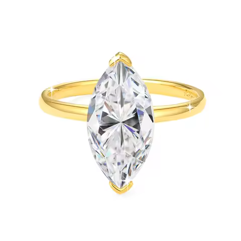 AU585 14K Gold Solitaire Ring With Certificate 6.5*13mm 2.5CT Marquise Cut Moissanite Engagement Rin