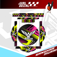 Decal Tebok Sangkar Burung Murai Batu model RADJA Stiker Kandang Bulat Ebod Jaya BNR Sazime Oriq
