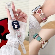 Bling Diamond Silicone Watch Strap For A-pple Watch Strap Series10 9 87654321,SE,Ultra Strap Size 41
