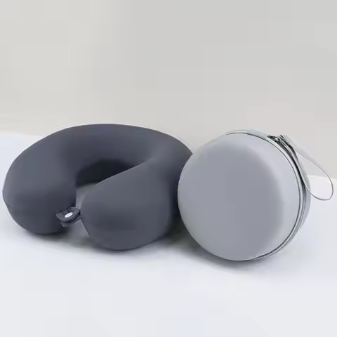 EVA Hard U Shape Pillow Storage Box with Portable Neck Bag for Cervical Support Airplane and Car