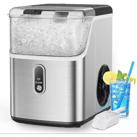 Totnz Nugget Countertop Ice Maker, Chewable Pellet Ice Machine with 35lbs for Home Kitchen Officce