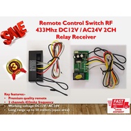 Autogate Door Wireless Remote Control Switch RF 433Mhz DC12V / AC24V 2CH Relay Receiver