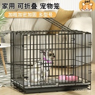 Dog Cage with Toilet Indoor Teddy Dog Cage Small Dog Household Folding Iron Cage Rabbit Cage Cat Cage Pet