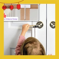[JU] Installation-free Door Lock Sliding Bi-fold Door Lock Metal Bifold Door Lock Child Safety Cabinet Lock Easy Installation Corrosion Resistant Wardrobe Accessories