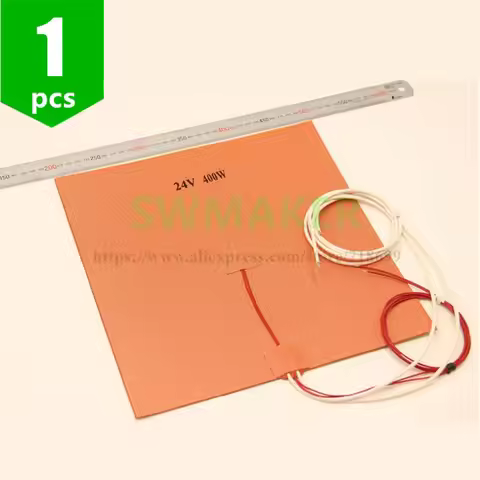 30X30CM 12V/24V 400W Silicone Heater Huge for Reprap 3D Printer Heated Bed Pad with NTC 3950 Thermis