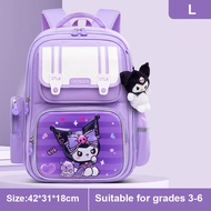 YA ZHOU LONG Sanrio kuromi Childrens schoolbag 2024 New 3D Cute Cartoon Print Primary School Bag 1-3