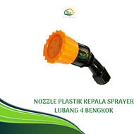 NOZZLE PLASTIK KEPALA SPRAYER LUBANG 4 BENGKOK spuyer tembak hama