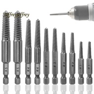 Screw Extractor Set,10 Pcs Screw Extractor,1/4inch Hex Shank Broken Screw Extractor,Screw Remover & 