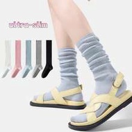 1/3/5pairs Fashion Summer Slouchy Mid Calf Socks For Women, Sheer Thin Socks, Breathable Ribbed Knit