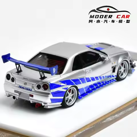 404 ERROR 1:64 Collection GTR R34 Adults Hobby Resin Diecast Model Car