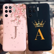 For OPPO A94 Case CPH2203 Cute Crown Letters Shockproof Cover For OPPO Reno 5 Lite Reno5Lite CPH2205 Reno5F Soft Casing