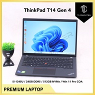 Lenovo ThinkPad T14 Gen 4 Intel Core i5-1345U 24GB DDR5 RAM 512GB NVMe SSD Win 11 Pro Used Laptop