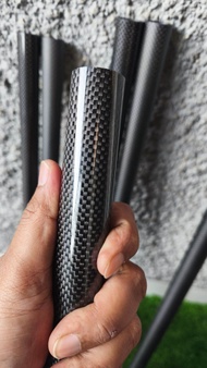 Pipa Karbon 65cm Motif Baru OD22 OD25 OD28 Serobong Panjang 65cm Impor 3K