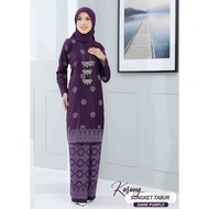 Habibi Boutique | Baju Raya | Bridesmaid | Kurung Moden Songket Tabur Dark Purple | Plus Saiz