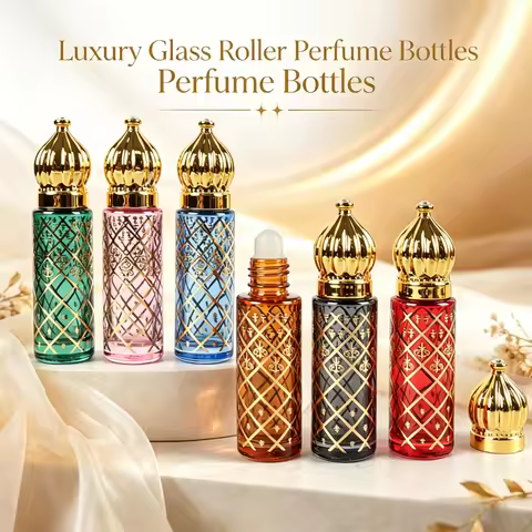 8ml Empty Perfume Bottle Color Packaging Roller Ball Mini Essential Oil Bottle Glass Portable Glass 