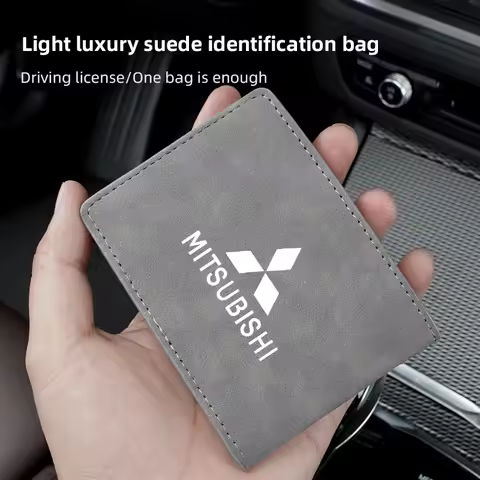 Car Driver License Suede Leather Bag Auto Driving Documents Wallet For Mitsubishi Lancer Ralliart AS