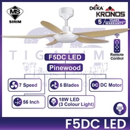 DEKA DC2-313 LED KRONOS F5DC LED 56Inch 5 Blades Forward+Reverse DC Motor Remote Control Deka Ceilin